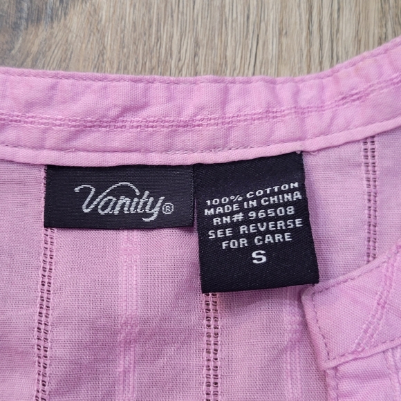 Vintage Y2K Barbie Vanity Ombre Pink/Magenta Beaded Top, Sm, 100% Cotton - Picture 4 of 5